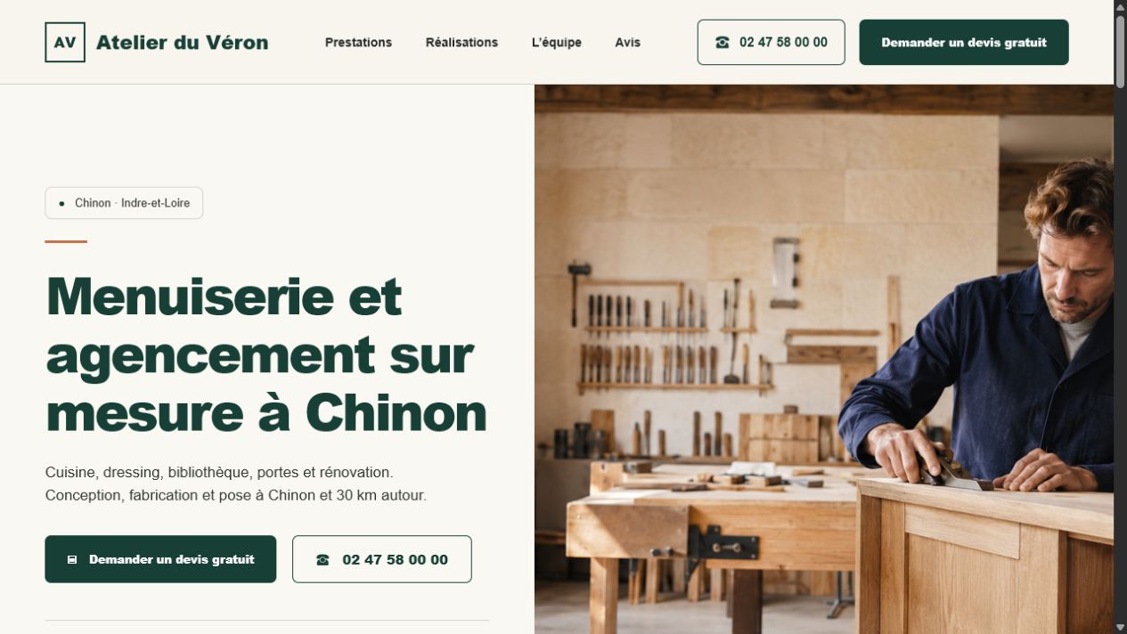Aperçu du modèle Atelier du Véron